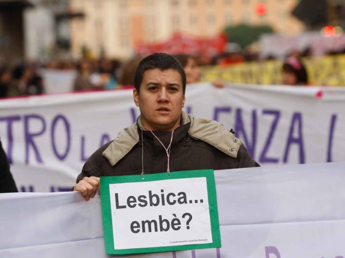 Manifestazione contro la violenza domestica di donne e lesbiche. Roma novembre 2008
